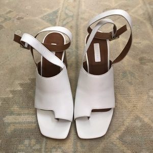 Topshop White Leather Heels, US 8.5, NWOT